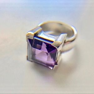 Silver Ring with a Purple Stone